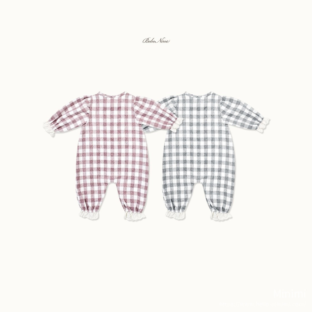 bebe nine Loopy Check Frill Romper 細節圖 19