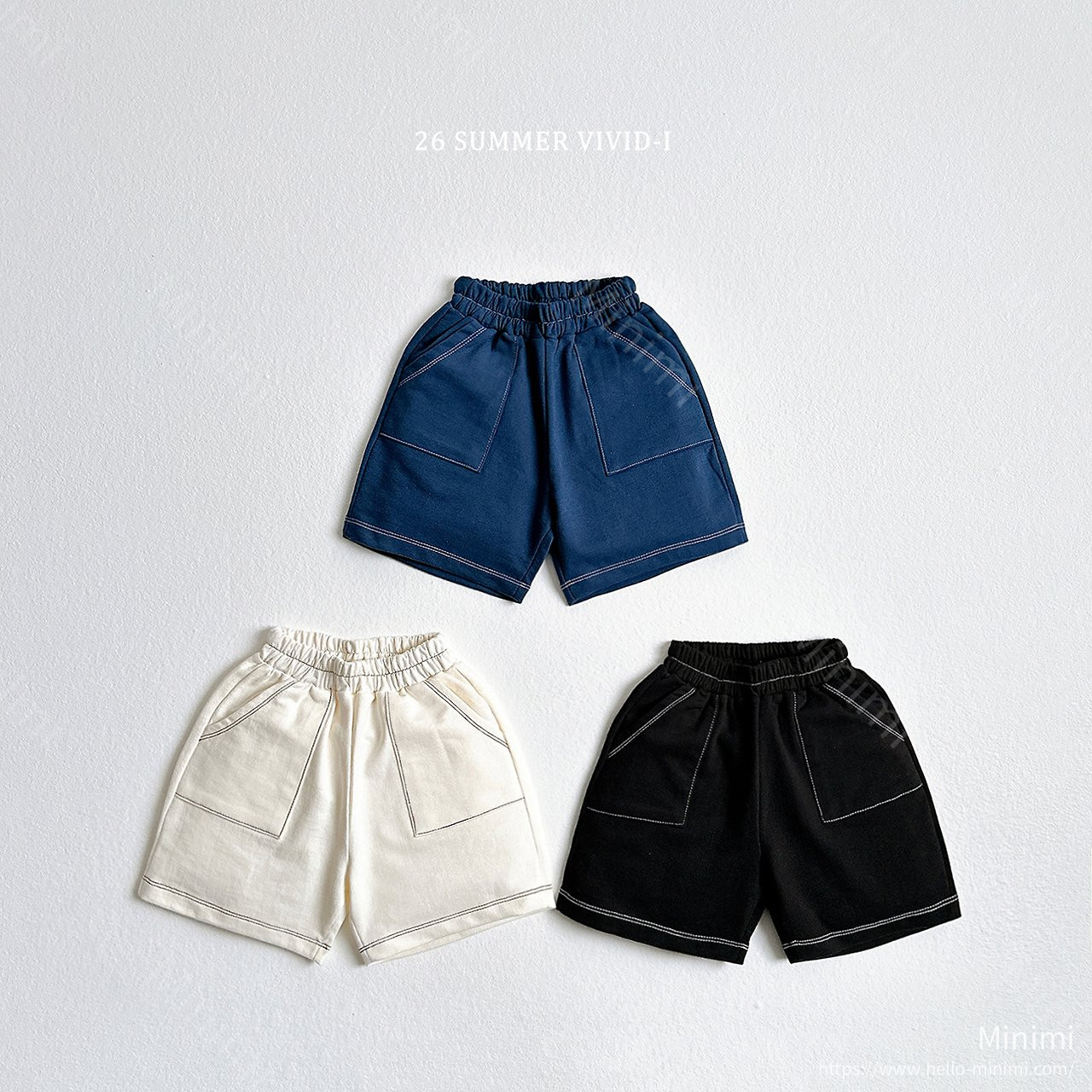 VIVID-I Terry Stitch Shorts - 韓國童裝代購主圖