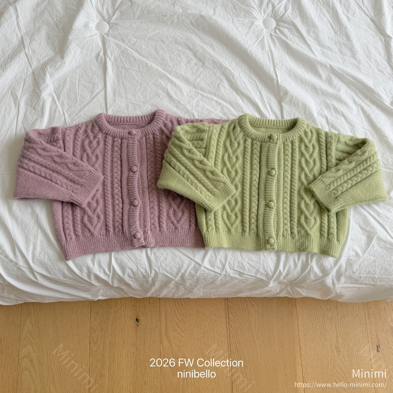 ninibello Mauve Knit Cardigan - 韓國童裝代購主圖