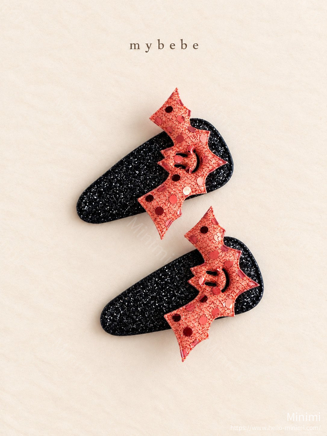my_bébé Halloween Bat Hairpin Set 細節圖 1