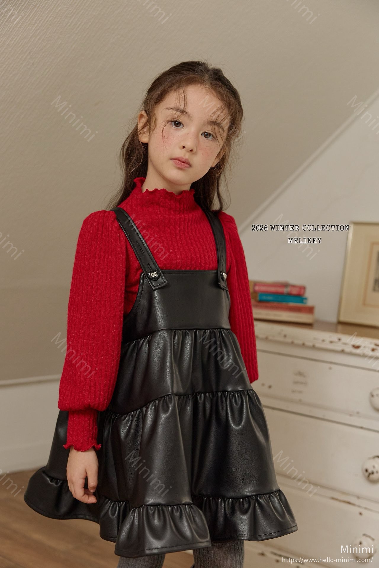 Melikey Chic Leather Tiered Dress 細節圖 5