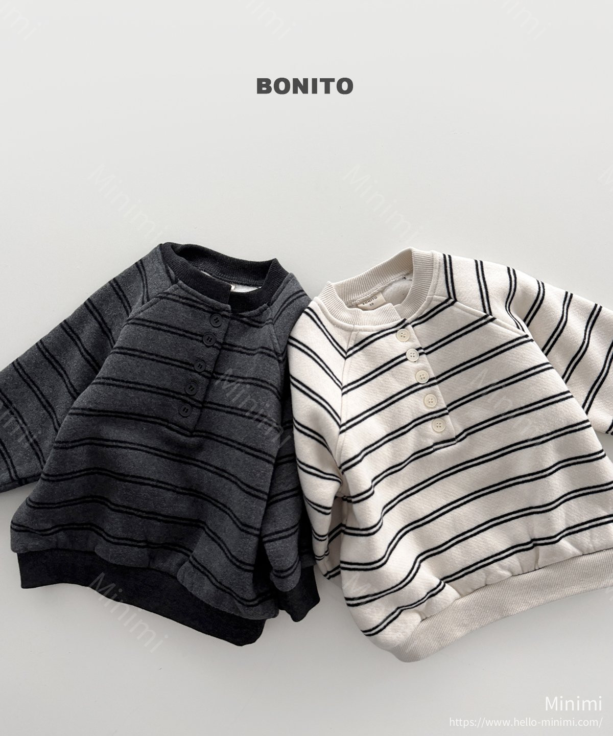 BONITO Stripe Henry Neck Sweatshirt 細節圖 2
