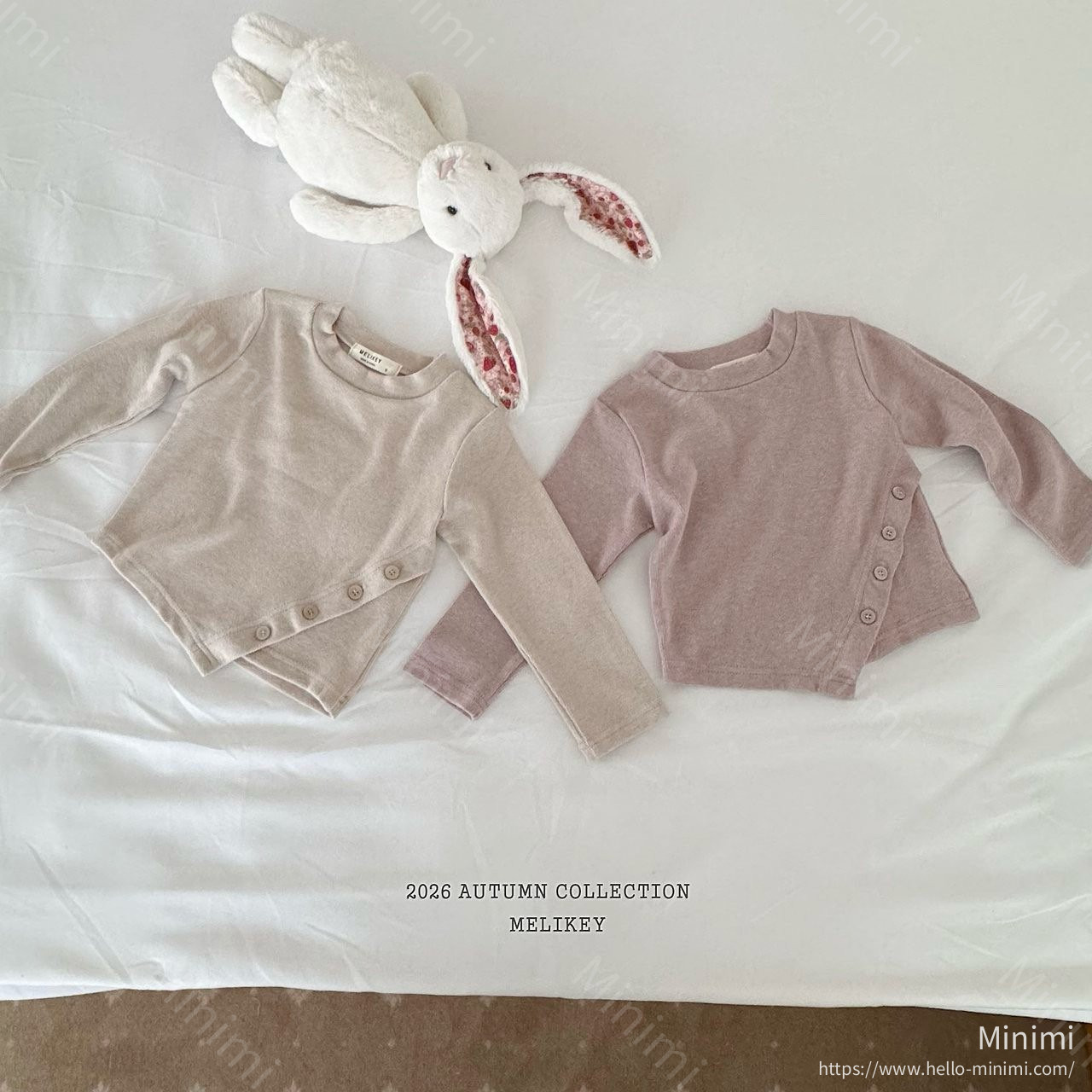 Melikey Diagonal Button T-shirt - 韓國童裝代購主圖
