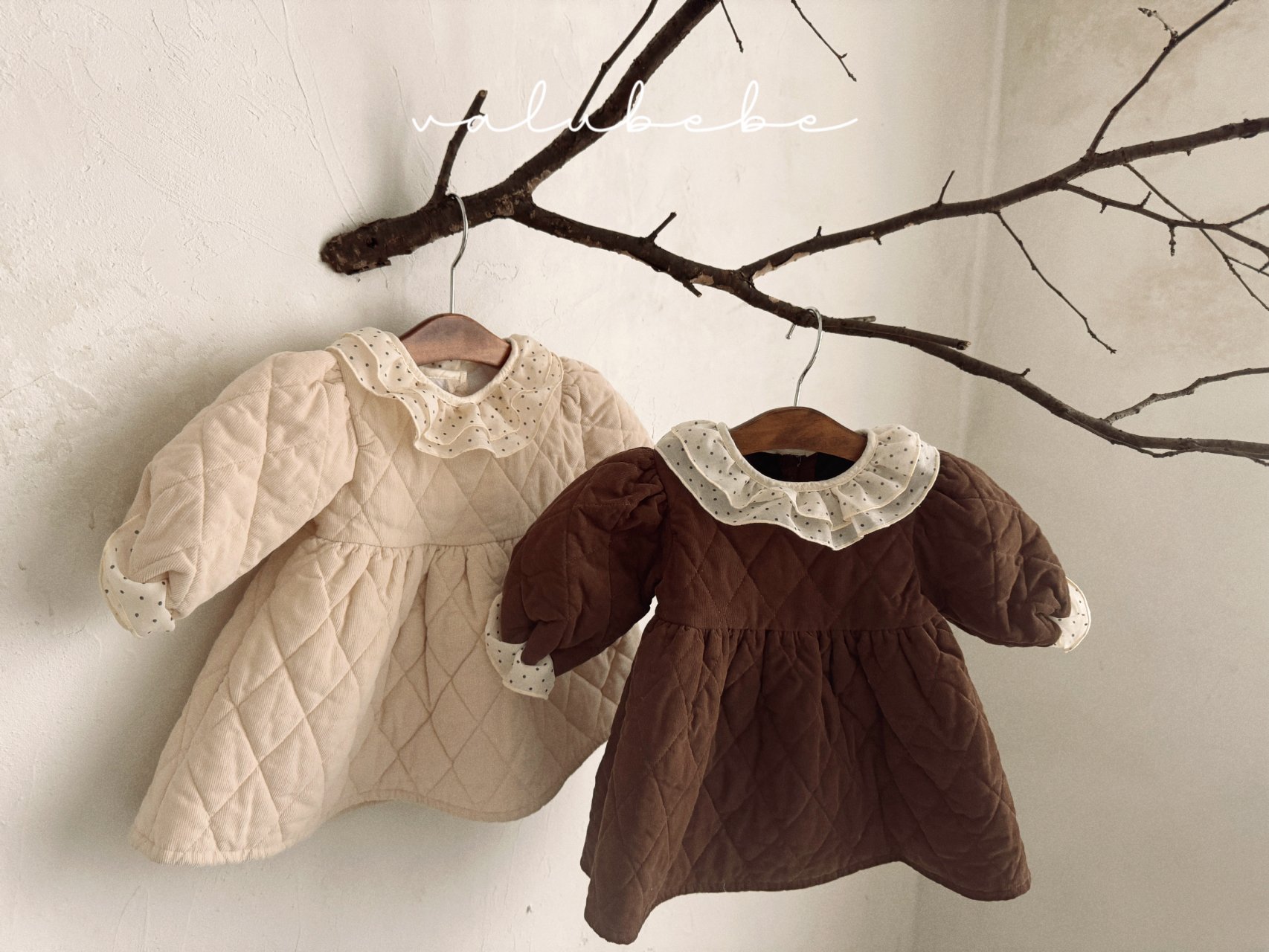 Dot Collar Quilted Dress