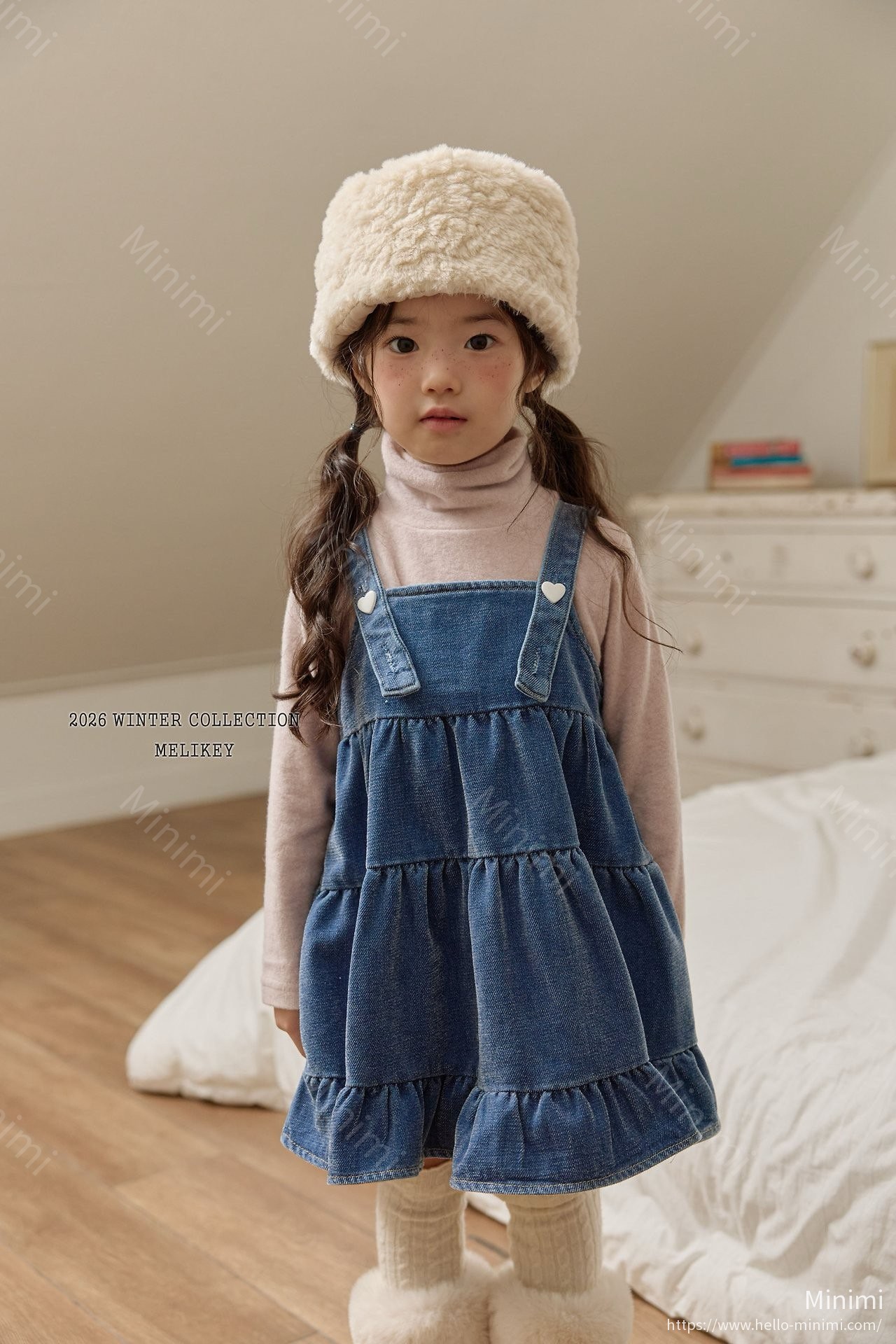 Melikey Tiered Velvet Denim Dress 細節圖 4