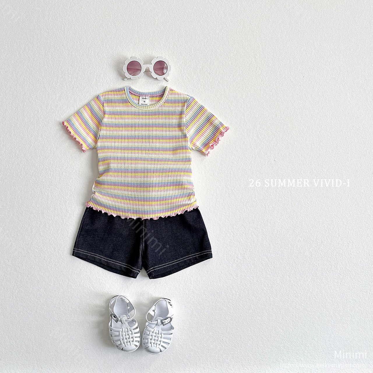 VIVID-I Rainbow Ribbed Fluted T-Shirt 細節圖 11