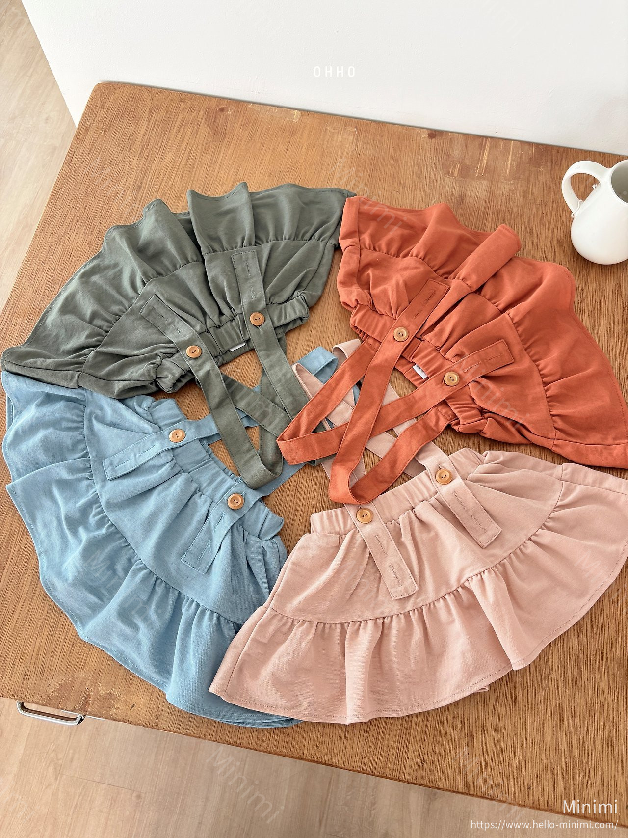 OHHO Forest Shirring Strap Skirt 韓國童裝現貨