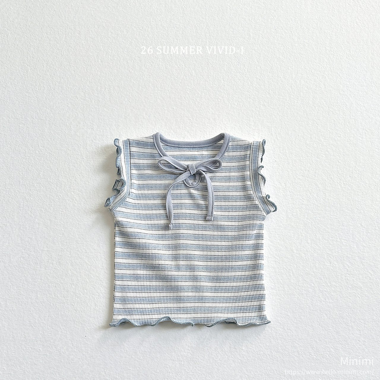 VIVID-I Ribbon Hole Striped Sleeveless Top 細節圖 3