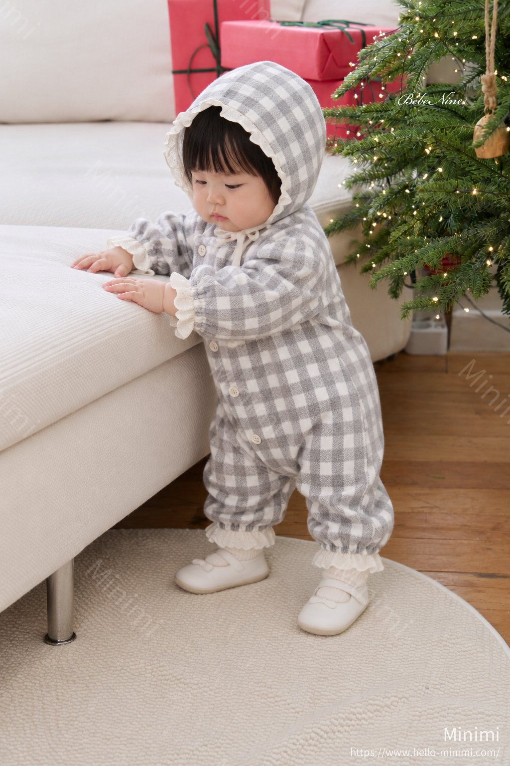 bebe nine Loopy Check Frill Romper 細節圖 17