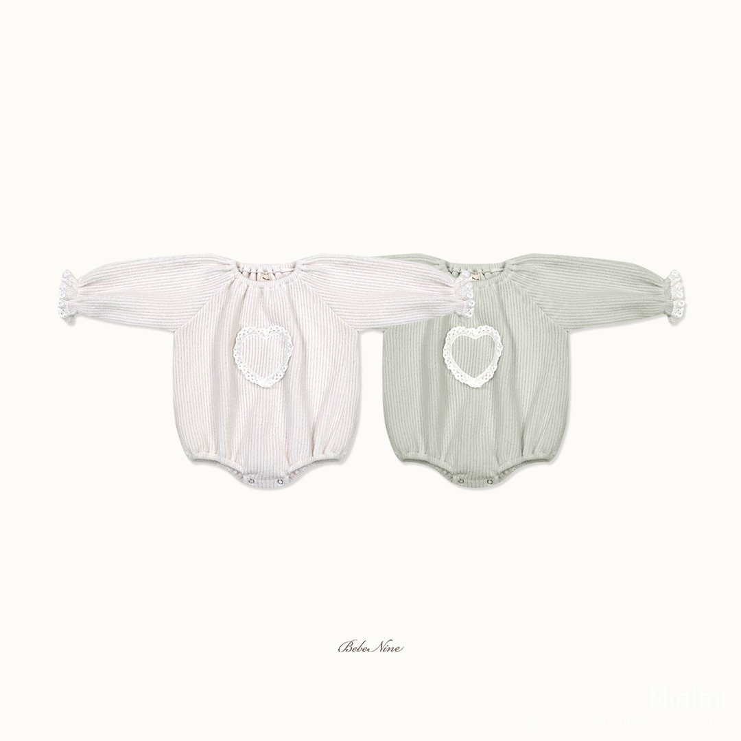 bebe nine Heart Brushed-Lining Frill Romper 細節圖 18