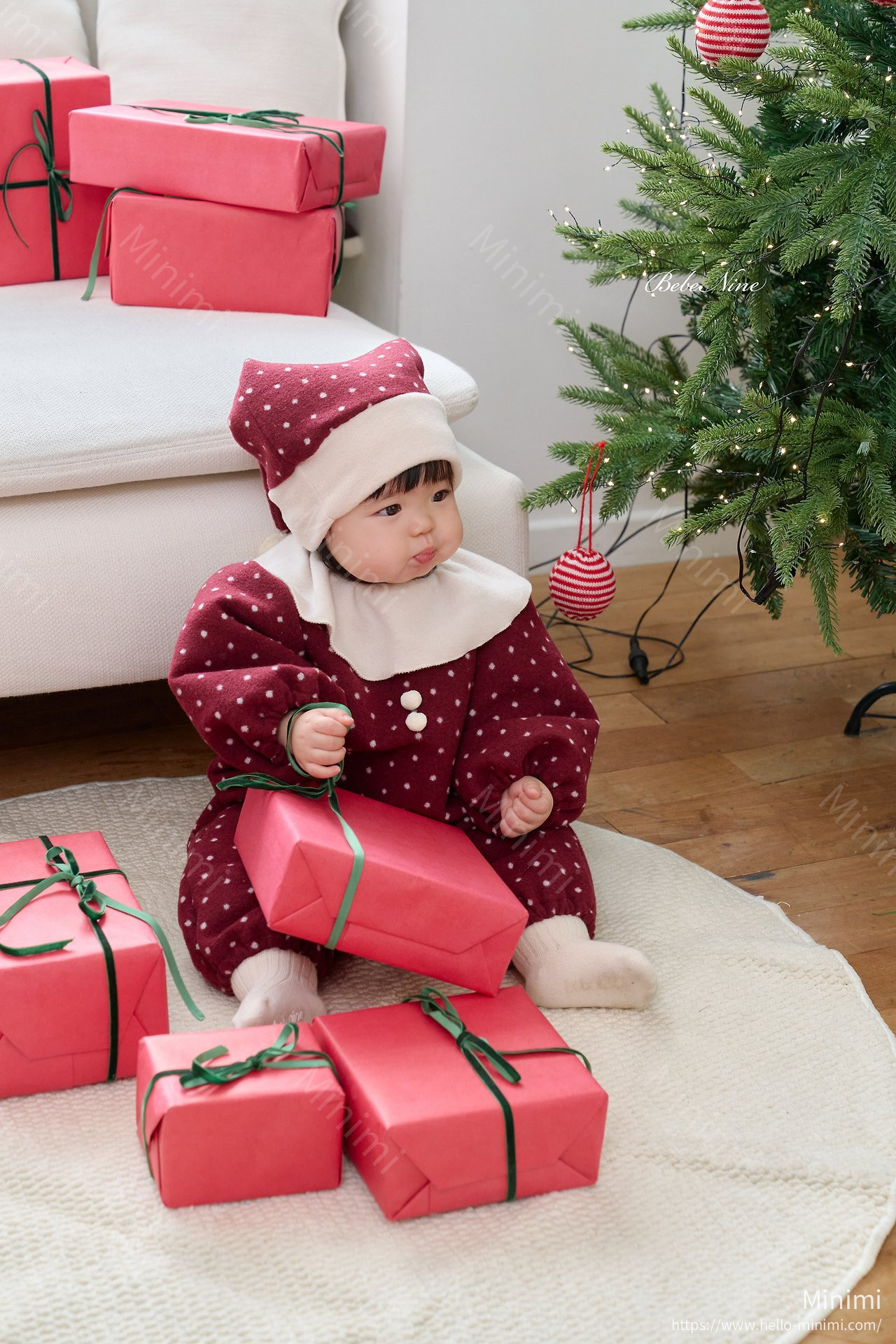 bebe nine Pom-Pom Collar Romper 細節圖 6