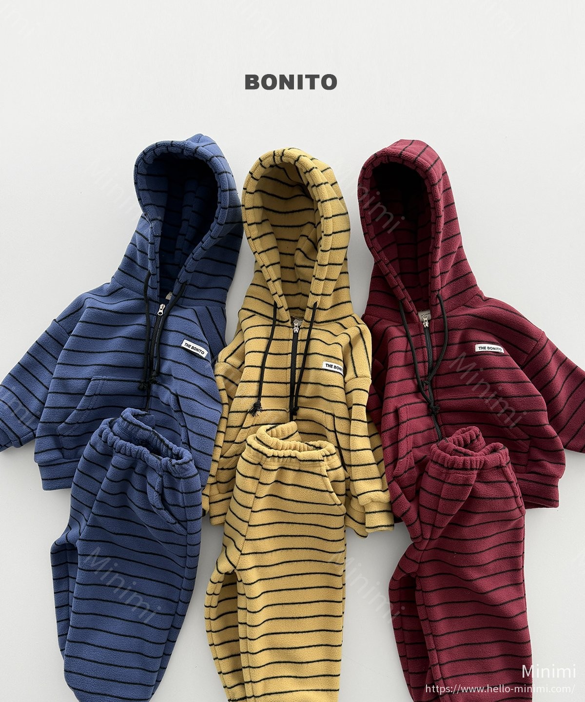BONITO Uri Stripe Hood Zip-up Set 細節圖 1