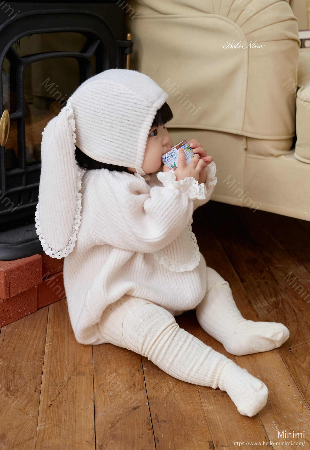 bebe nine Heart Brushed-Lining Frill Romper 細節圖 10