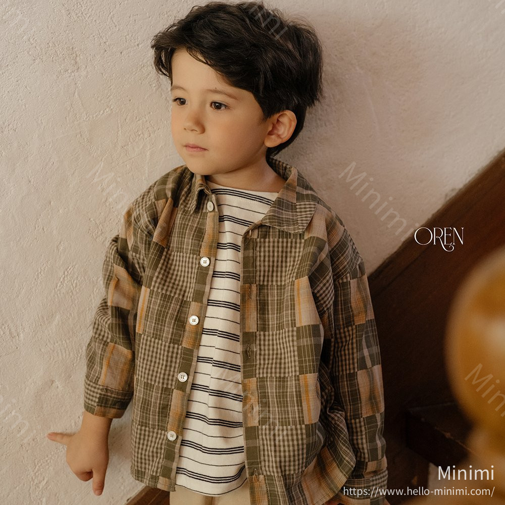 Oren Oliver Patchwork Shirt - 韓國童裝代購主圖