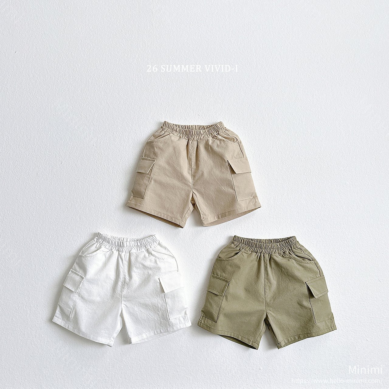 VIVID-I Cotton Cargo Shorts - 韓國童裝代購主圖
