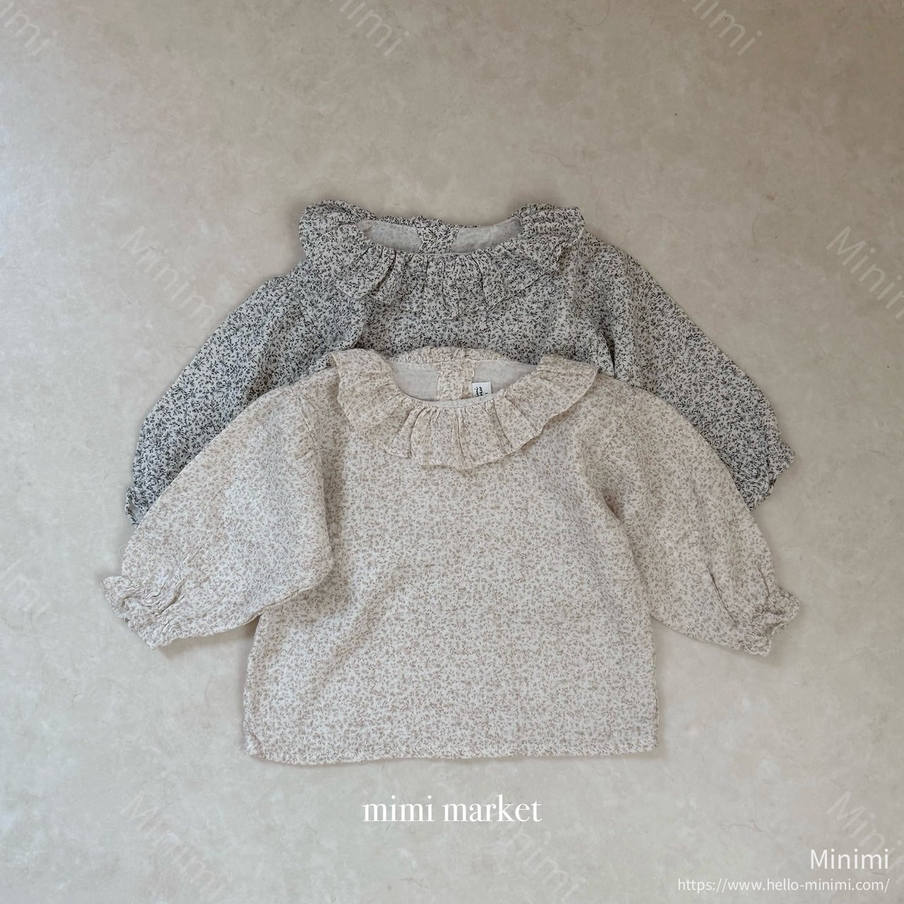 mimi-market Pleats Collar Blouse - 韓國童裝代購主圖