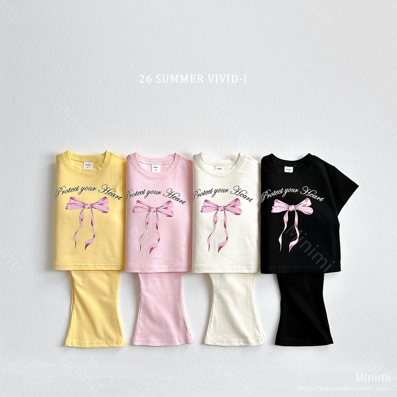 Ribbon Flared T-Shirt Set