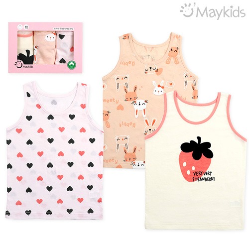 Berry Bunny Organic Girls' 3-Pack Tank Top