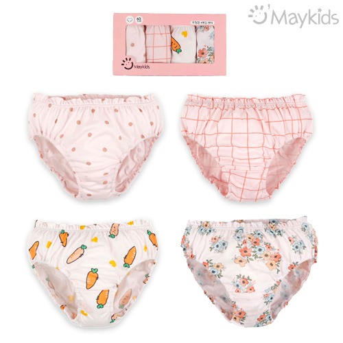 Carrot Rabbit Girls' 4-Pack Briefs