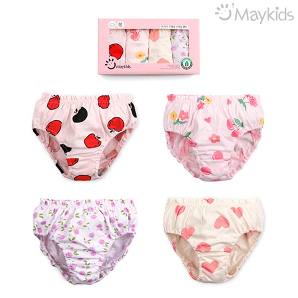 Petit Pink Organic Girls' 4-Pack Briefs