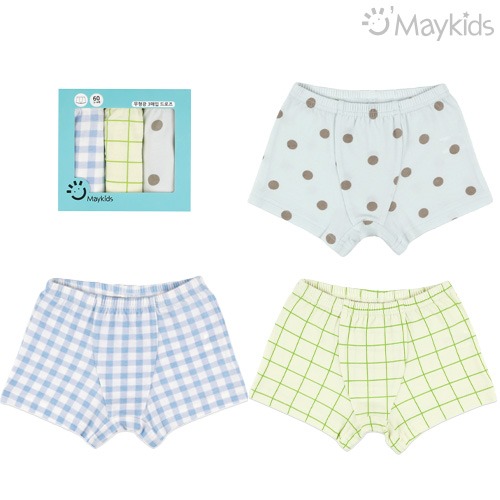 Sweet Check Cotton Spandex Boys' 3-Pack Boxer Briefs