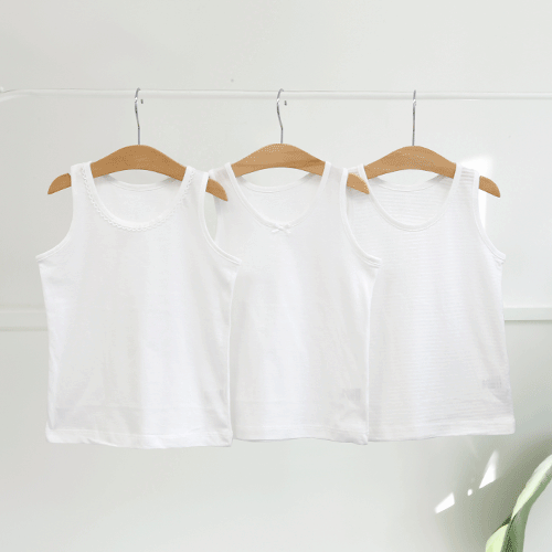 Fluorescent-Free White 3-Pack Girls' Tank Top