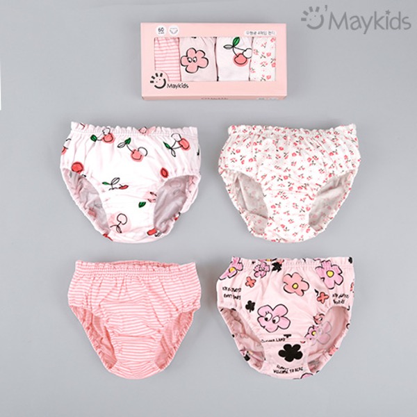 Simple Pink Girls' 4-Pack Briefs