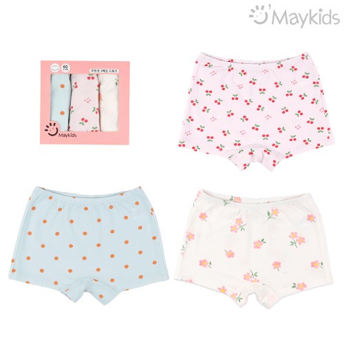 Mini-Me Cherry Cotton Spandex Girls' 3-Pack Boxer Briefs