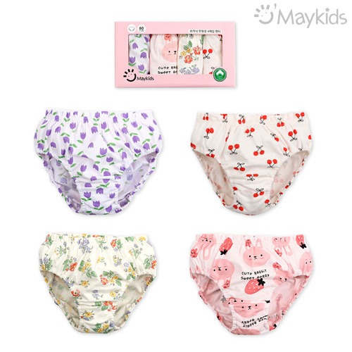 Floral Organic Girls' 4-Pack Briefs