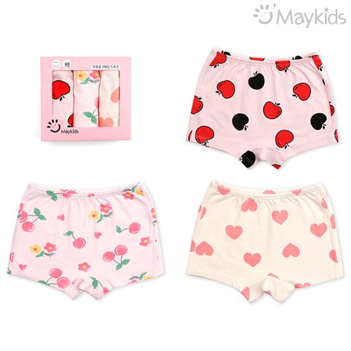 Petit Pink Cotton Spandex Girls' 3-Pack Boxer Briefs