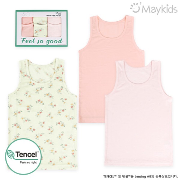 Heart Floral Girls' 3-Pack Modal Tank Top