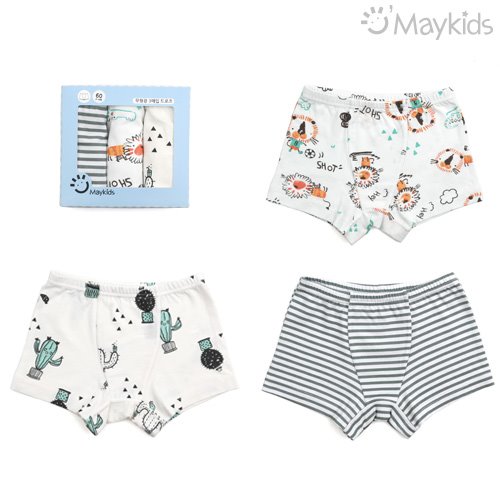 Animal Friends Cotton Spandex Boys' 3-Pack Boxer Briefs