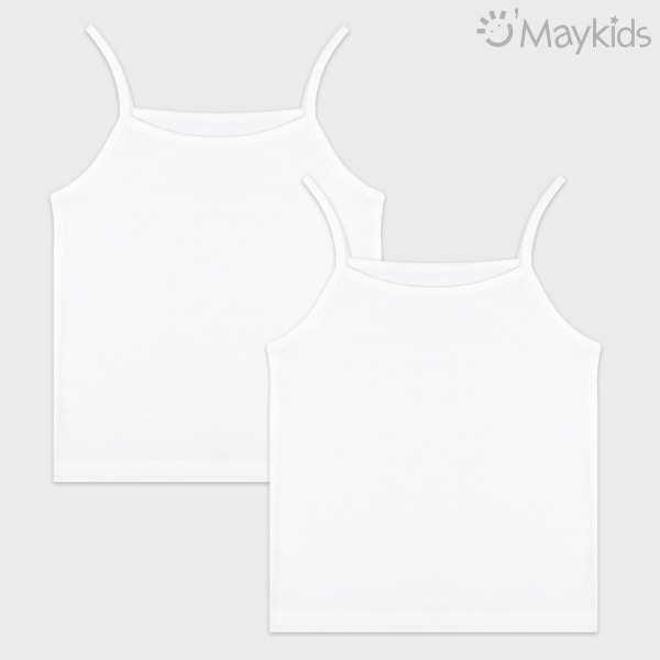 Fluorescent-Free Pure Cotton 2-Pack Strap Tank (Camisole)