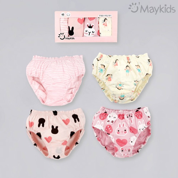 Rabbit Girls' 4-Pack Briefs