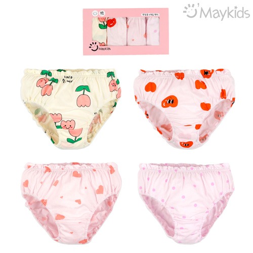 Tulip Heart Girls' 4-Pack Briefs