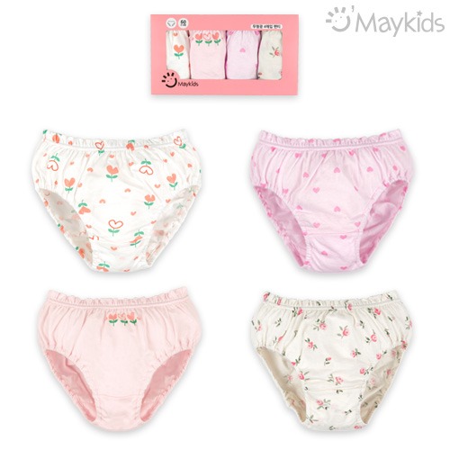 Heart Flower Girls' 4-Pack Briefs