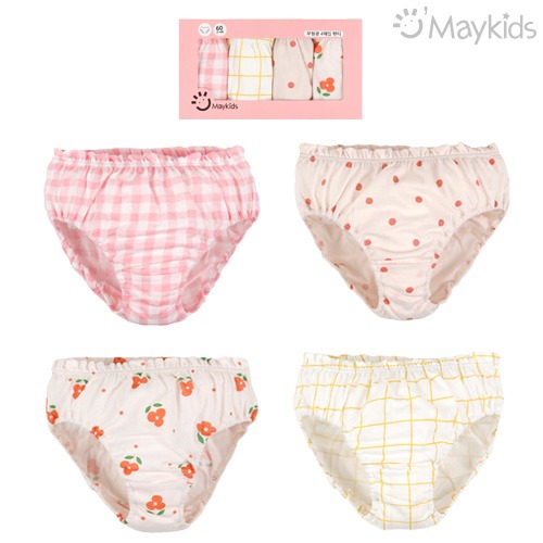Sweetie Check Girls' 4-Pack Briefs