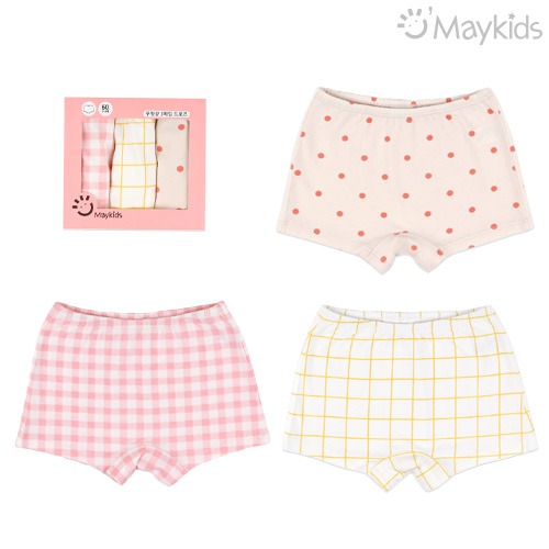 Sweetie Check Cotton Spandex Girls' 3-Pack Boxer Briefs