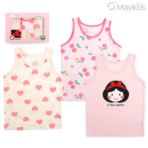 Petit Pink Organic Girls' 3-Pack Tank Top