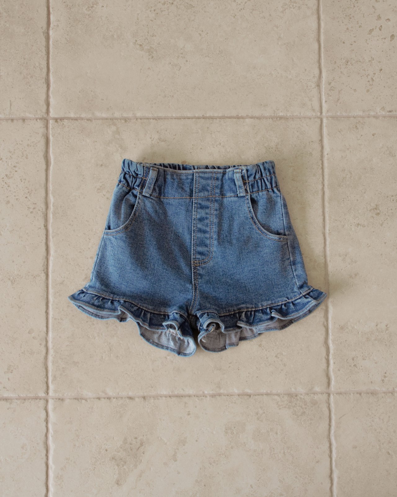 Ruffle Denim Shorts